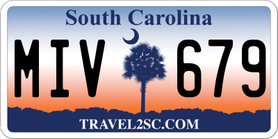 SC license plate MIV679