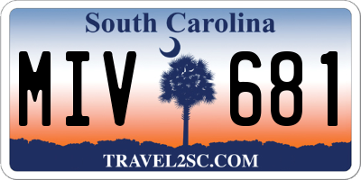 SC license plate MIV681