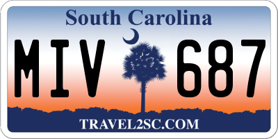 SC license plate MIV687