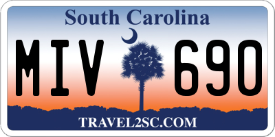 SC license plate MIV690