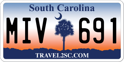 SC license plate MIV691