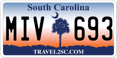 SC license plate MIV693