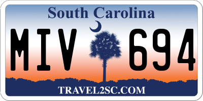 SC license plate MIV694