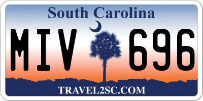 SC license plate MIV696