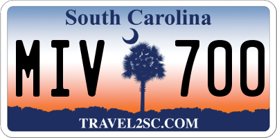 SC license plate MIV700