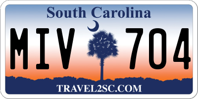 SC license plate MIV704