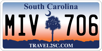 SC license plate MIV706