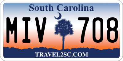 SC license plate MIV708