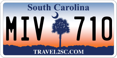 SC license plate MIV710