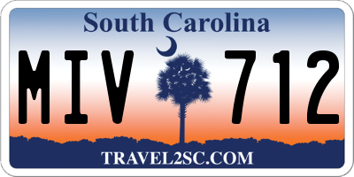 SC license plate MIV712