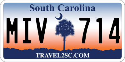 SC license plate MIV714