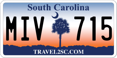 SC license plate MIV715