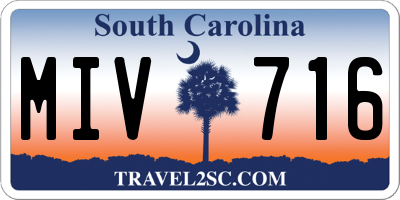 SC license plate MIV716