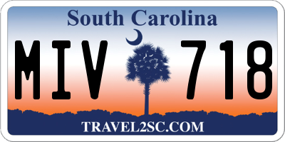 SC license plate MIV718
