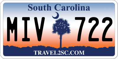 SC license plate MIV722