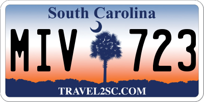 SC license plate MIV723