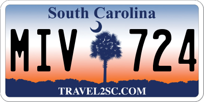 SC license plate MIV724