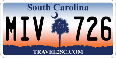 SC license plate MIV726
