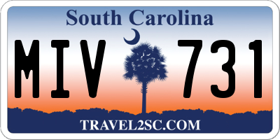 SC license plate MIV731