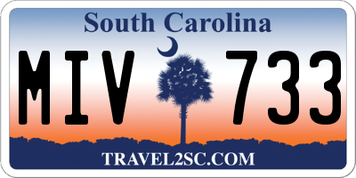 SC license plate MIV733