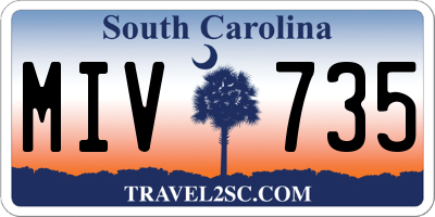 SC license plate MIV735