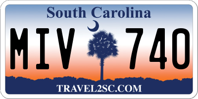 SC license plate MIV740