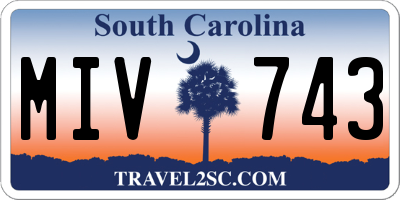 SC license plate MIV743