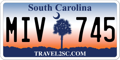 SC license plate MIV745