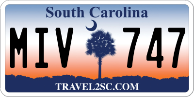 SC license plate MIV747