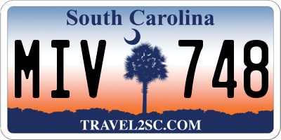 SC license plate MIV748