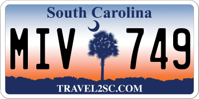 SC license plate MIV749