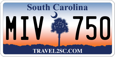 SC license plate MIV750