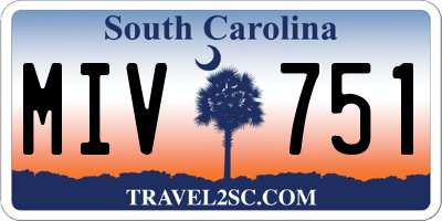 SC license plate MIV751