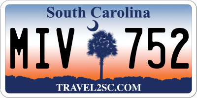 SC license plate MIV752