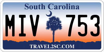 SC license plate MIV753