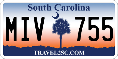 SC license plate MIV755