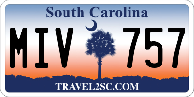 SC license plate MIV757