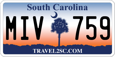SC license plate MIV759