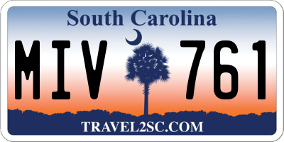 SC license plate MIV761