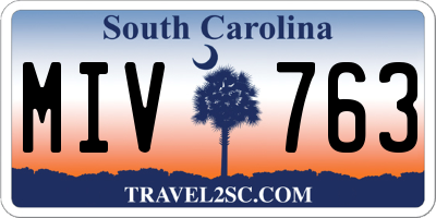 SC license plate MIV763