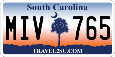 SC license plate MIV765