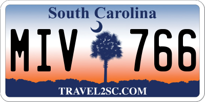 SC license plate MIV766