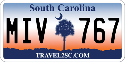 SC license plate MIV767