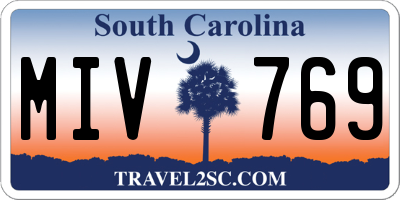 SC license plate MIV769