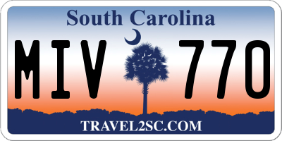 SC license plate MIV770