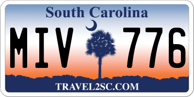 SC license plate MIV776