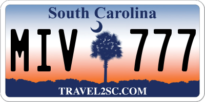 SC license plate MIV777