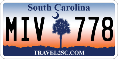 SC license plate MIV778