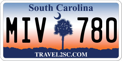 SC license plate MIV780