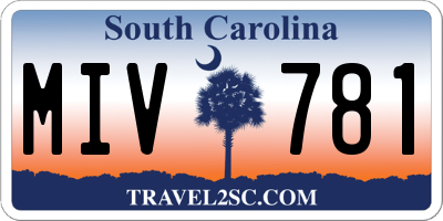 SC license plate MIV781